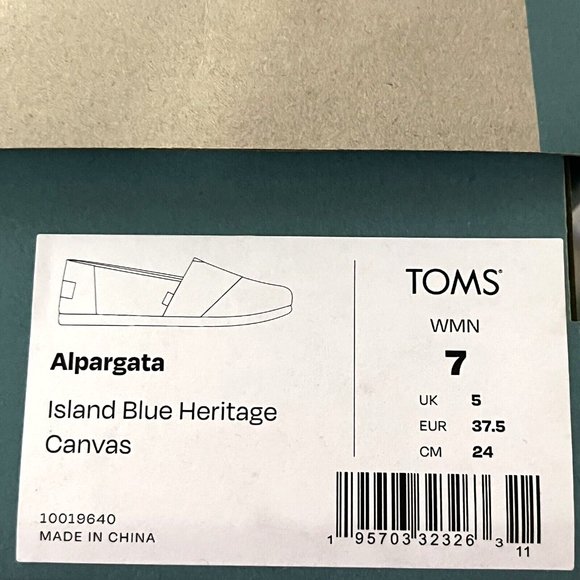 Toms Alpargata Womens Slip on Casual Shoes Size 7 Blue Lightweight & Comfortable - Picture 14 of 16
